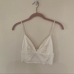 Zara Satin White Crop Top